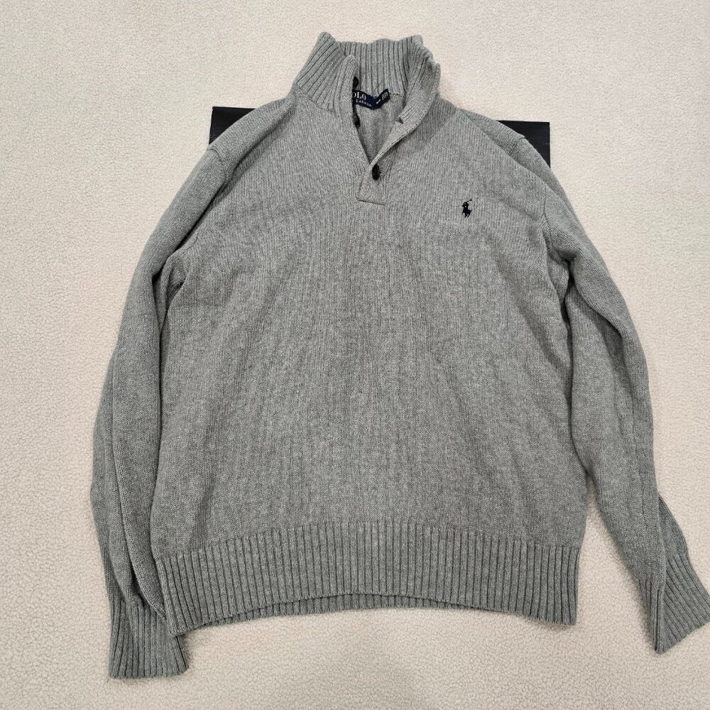 Polo Ralph Lauren Men's Classic 3 Button Up Cotton Sweater Size Medium